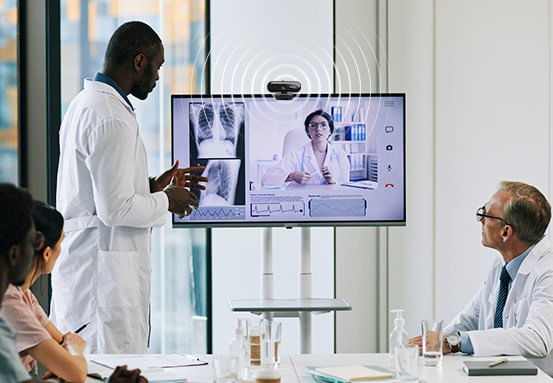 Áudio de qualidade com microfone embutido