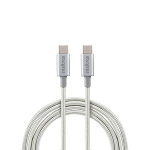 Cabo USB-C - USB-C 1,5m nylon branco Intelbras EUCC 15NB