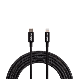 Cabo USB-C - Lightning 1,5m Nylon Preto Intelbras EUCL 15NP