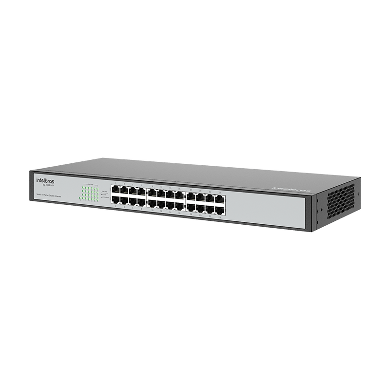 Switch 24 Portas Gigabit Ethernet Intelbras SG 2400 QR+ SKD