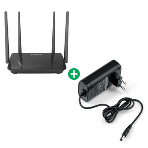 Kit Roteador ACtion RF 1200 Wi-Fi 5 + Fonte Nobreak 12V 1A Intelbras EFB 1201 c/ Bateria