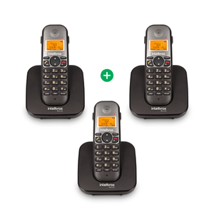 Combo Telefone sem Fio Intelbras + Dois Ramais Adicionais TS 5123