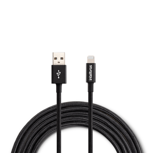 Cabo USB - Lightning 1,5m Nylon Preto Intelbras EUAL 15NP