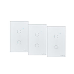 Kit Casa Inteligente Interruptor Touch EWS 1002 Branco Intelbras – 3 unidades