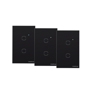 Kit Interruptor Touch EWS 1002 Intelbras Preto - 3 unidades
