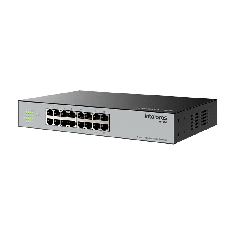 Switch Não Gerenciável 16 Portas Gigabit Ethernet S1016G Intelbras