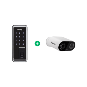 Kit Fechadura Digital de Sobrepor com Biometria FR 220 + Câmera Inteligente IM8 Intelbras