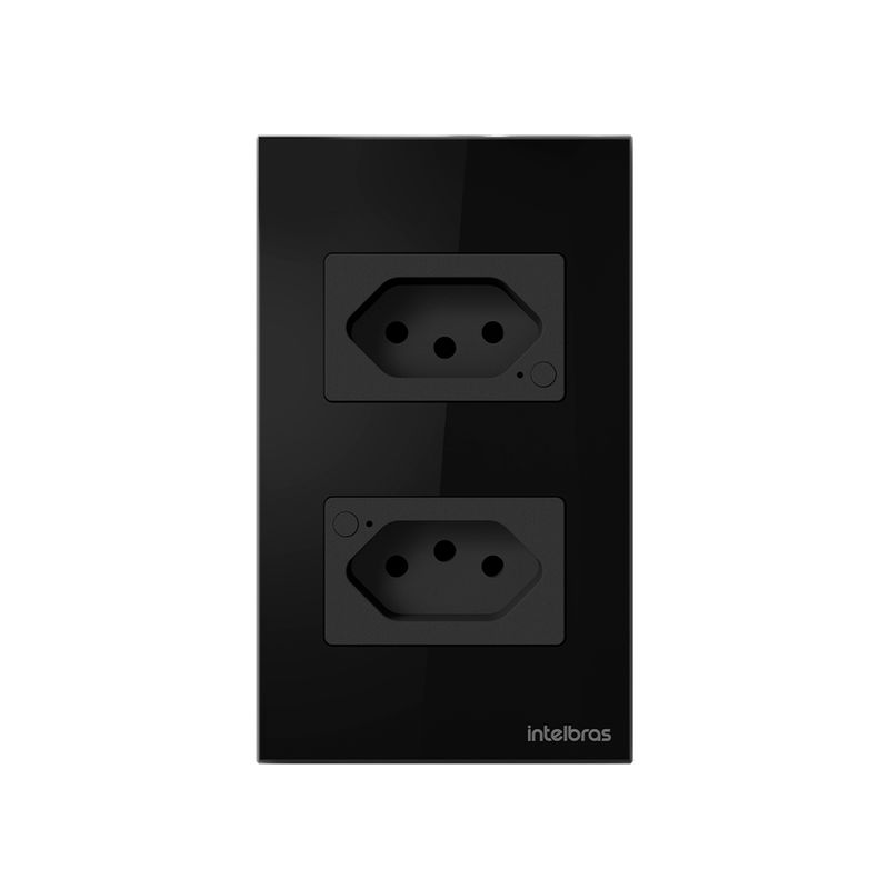 Tomada Dupla 10A IZY Smart Wi Fi ETS 1002 Preto Intelbras