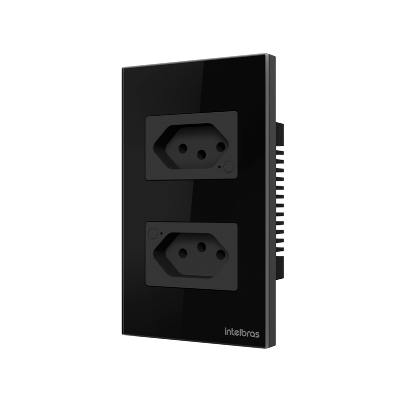 Tomada Dupla 10A IZY Smart Wi Fi ETS 1002 Preto Intelbras