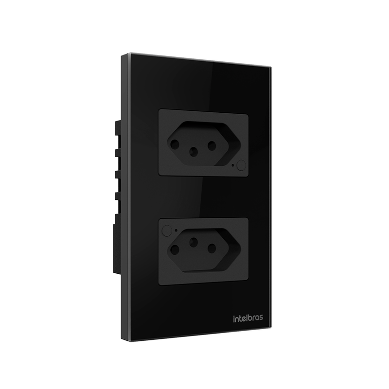 Tomada Dupla 10A IZY Smart Wi Fi ETS 1002 Preto Intelbras
