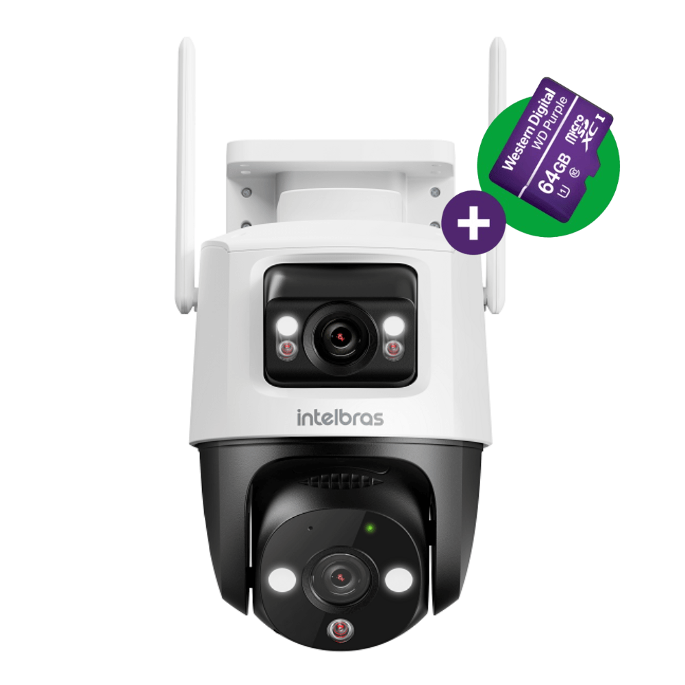 Câmera Externa iM9+ com Duas Lentes MicroSD 64GB | Intelbras