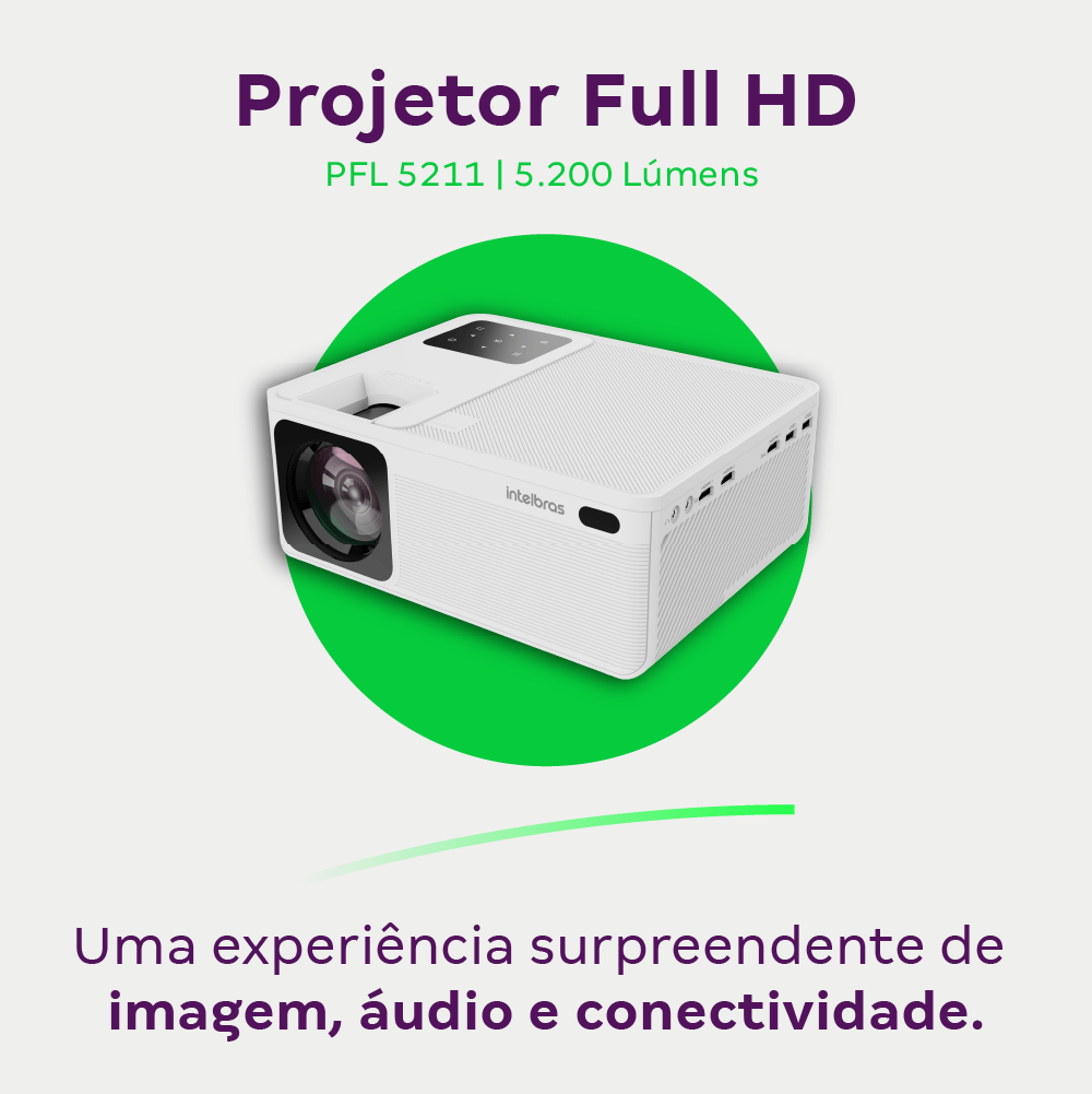 Projetor Full HD PFL5211 Intelbras Branco - Intelbras