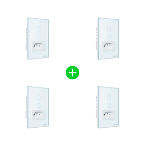 Kit Tomada com Interruptor Inteligente ETS 2002 Branco Intelbras - 4 unidades