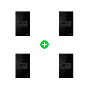 Kit Tomada Inteligente ETS 1001 Preto Intelbras - 4 unidades