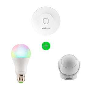 Kit Casa Inteligente Intelbras Hub de Automação, Lâmpada Inteligente e Sensor de Movimento