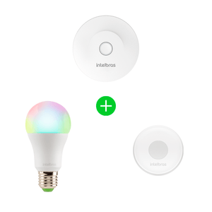Kit Casa Inteligente Intelbras Hub de Automação, Lâmpada Inteligente e Mini Botão