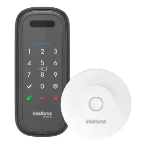 Kit Fechadura Inteligente Palma da Mão MFR 2040 com Hub MCA 1002 Intelbras