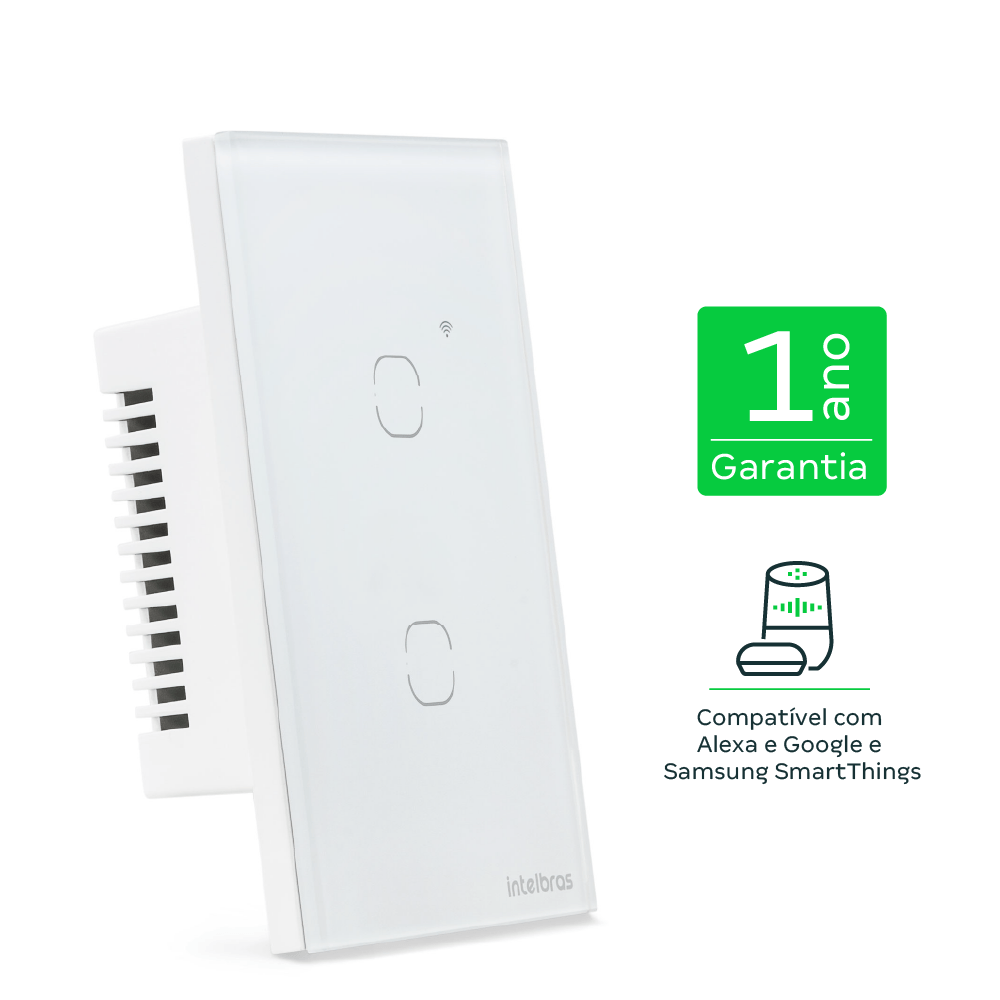 Interruptor Touch WI-FI 2 Teclas EIW 1002 Branco - Intelbras