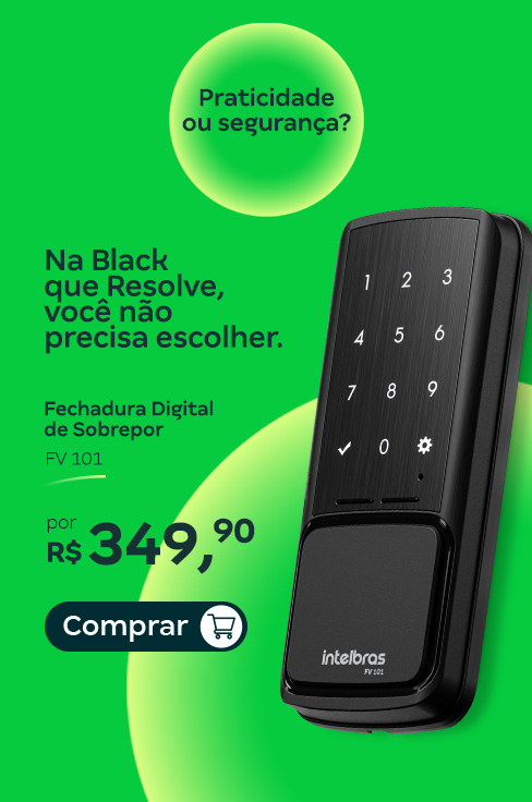 Fechadura Digital de Sobrepor FV 101 Preta Intelbras