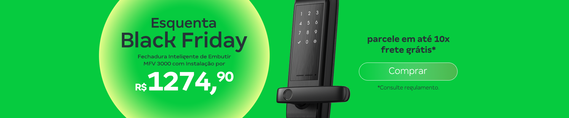 Fechadura Inteligente de Embutir MFV 3000 com Instalação